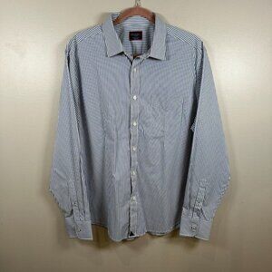 UNTUCKit Button Down Dress Shirt Mens XLarge Blue Stripe Performance Career Work